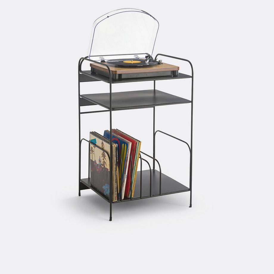 Petit meuble vinyles métal acier