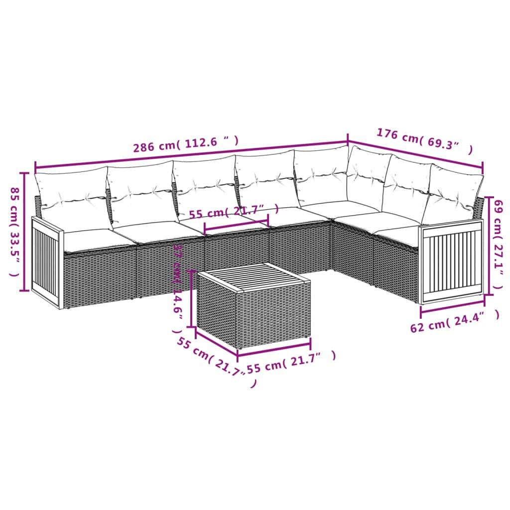 VidaXL set divano da giardino Polirattan  