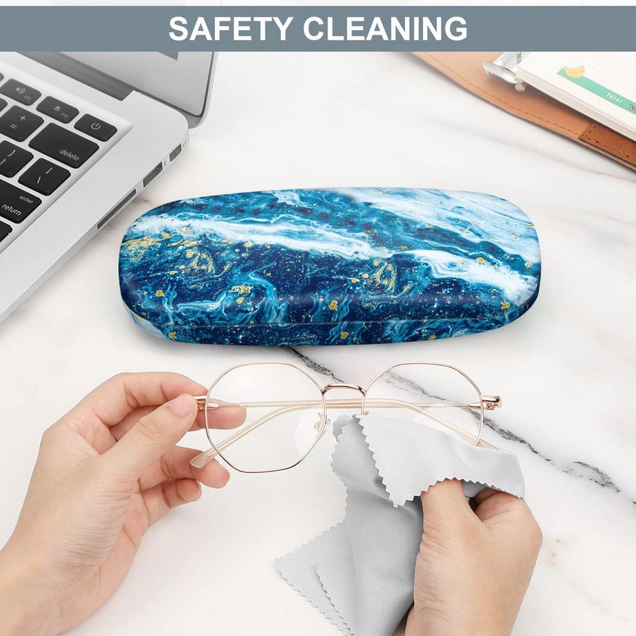 Only-bags.store Tragbares Hartschalen Brillenetui mit Brillenputztuch  