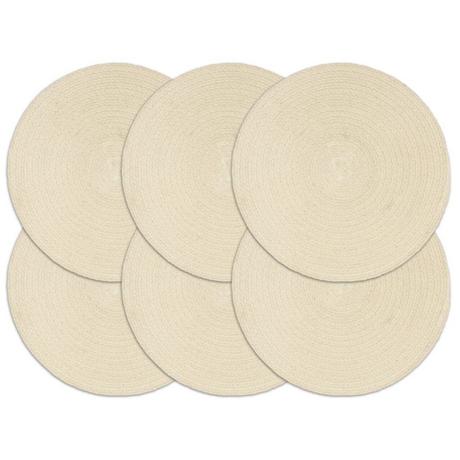VidaXL Napperons  pcs rond coton coton  