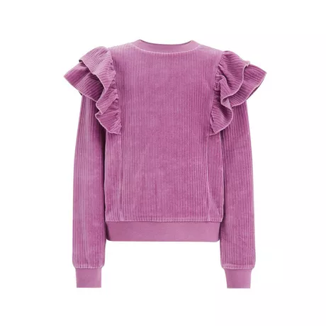 WE Fashion  Geripptes Samt-Sweatshirt Für Mädchen 