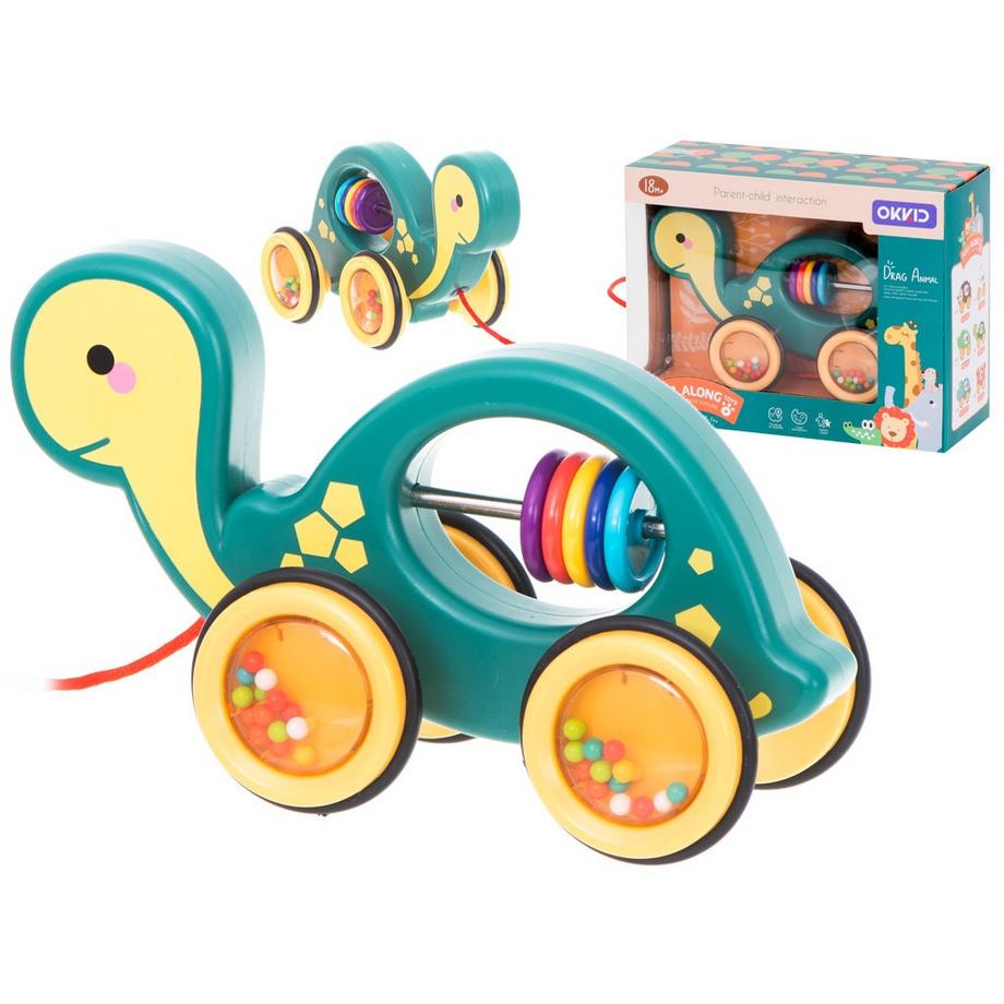 Pricenet  Holzrassel an einer Schnur, mobile Schildkröte 