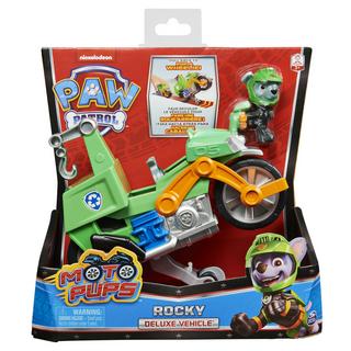 Spin Master  PAW Patrol , veicolo Moto Pups di Rocky, motocicletta con motore a retrocarica e personaggio, per bambini dai 3 anni in su 