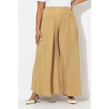 Pantalon plissé. Jambe large, passepoils. Taille élastique
