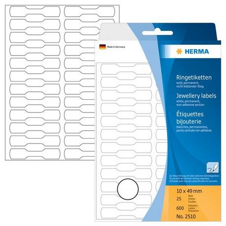 HERMA HERMA Ringetiketten 49x10mm 2510 weiss 600 Stück  