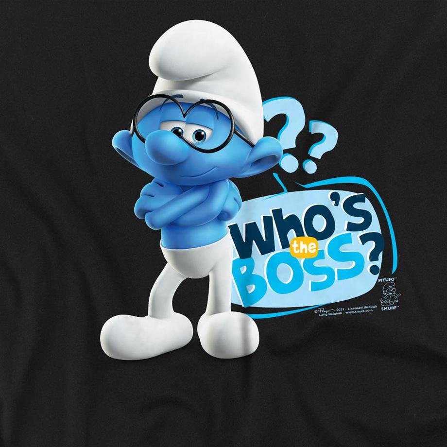 Les Stroumpfs T-ShirtMotif Schtroumpf À Lunettes Who´s The Boss?  