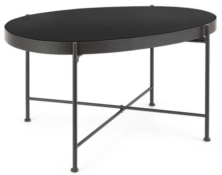 mutoni Table d'appoint Rashida noir 70x46  