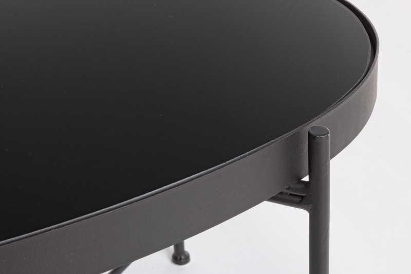 mutoni Table d'appoint Rashida noir 70x46  