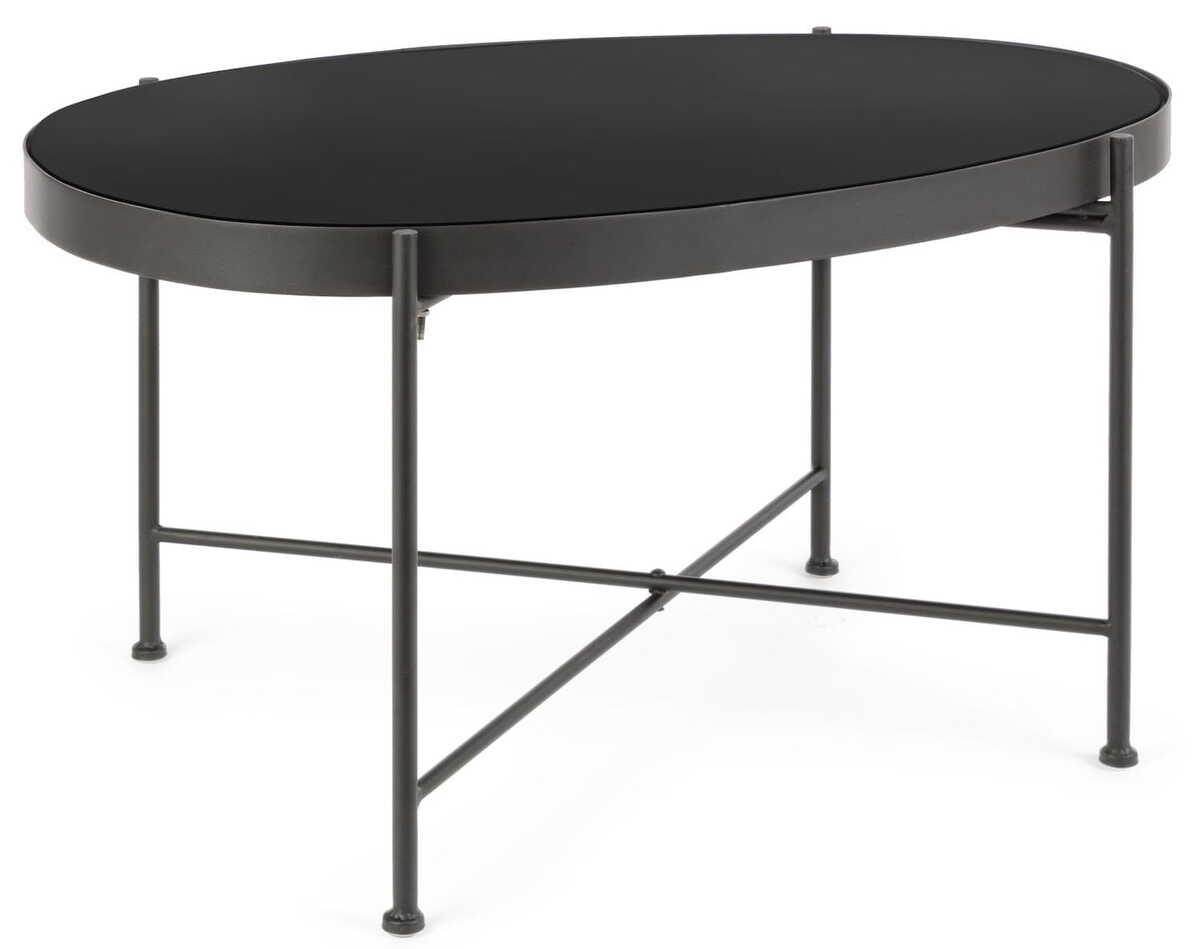 mutoni Table d&#039;appoint Rashida noir 70x46  