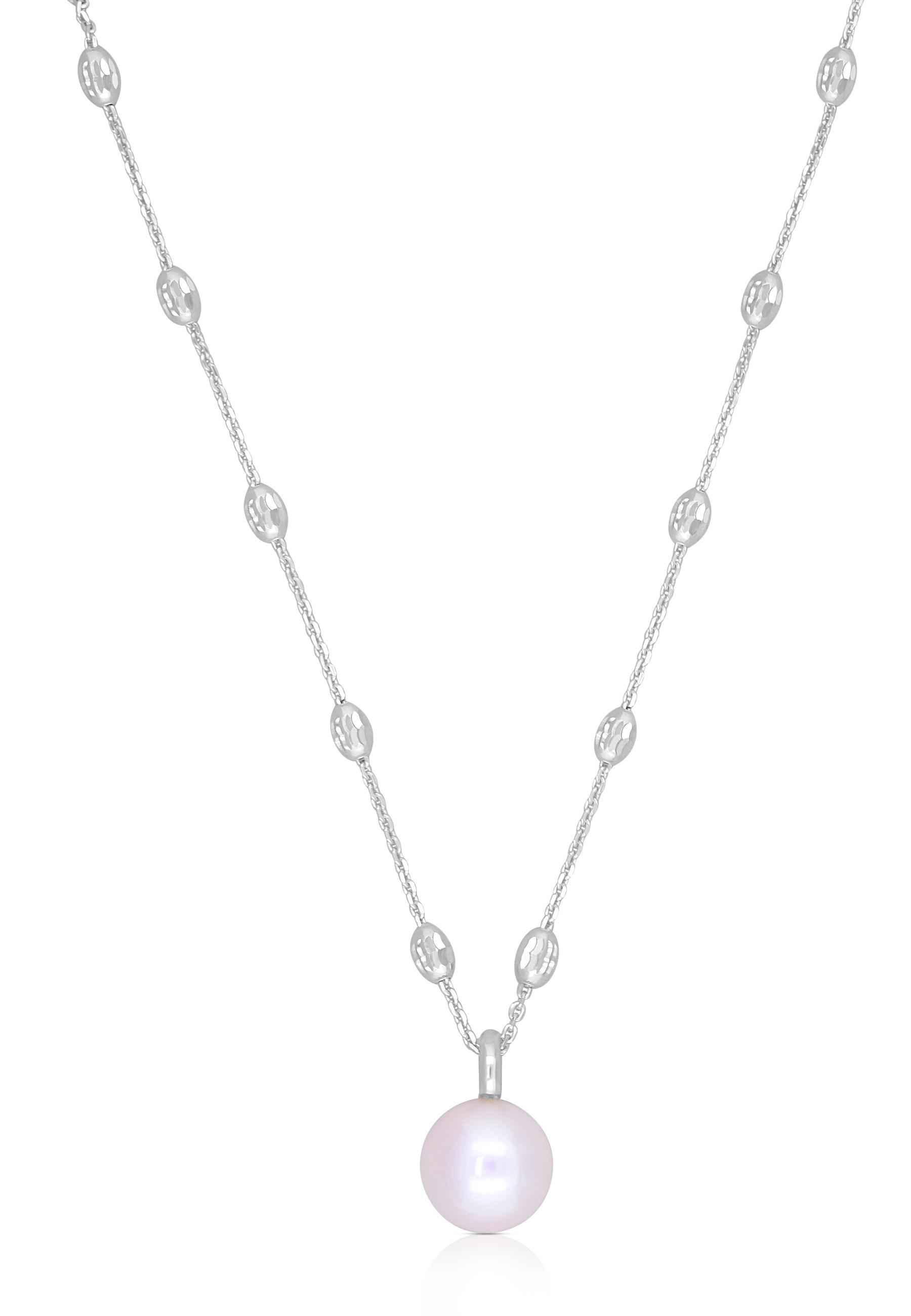 MUAU Schmuck  Collier or blanc 750 perle d'Akoya 8-8.5mm 