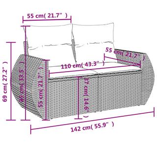 VidaXL Gartensofa poly-rattan  