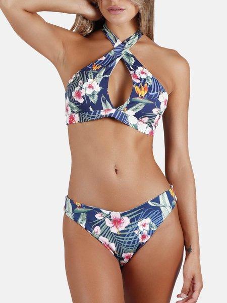 Image of Admas 2-teiliges Set Neckholder-Bikini Dark Blue Hawaii - 40