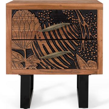 Table de nuit Amano acacia naturel 50x56