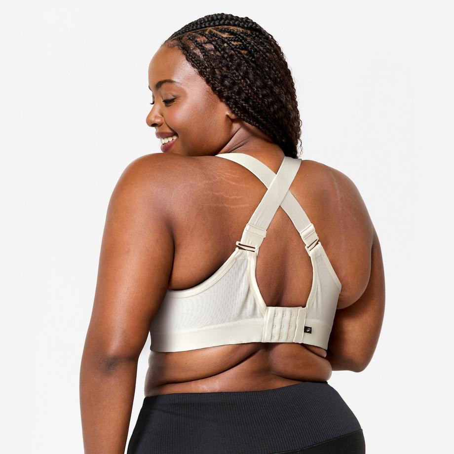 DECATHLON  Soutien gorge bretelles croisables bonnets E à H maintien fort femme, blanc 