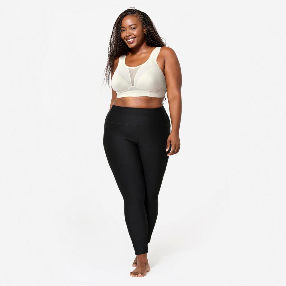 DECATHLON  Soutien gorge bretelles croisables bonnets E à H maintien fort femme, blanc 