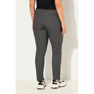 Ulla Popken  Pantalon à carreaux, coupe carotte et taille élastique, poches zippées 