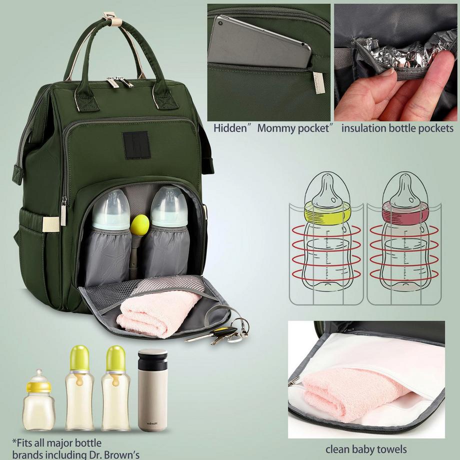 Only-bags.store  Wickelrucksack Wickeltasche Rucksack mit wasserdichtem 