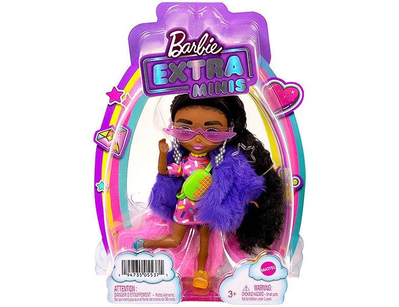 Barbie  Extra Minis Puppe mit lila Flauschjacke 
