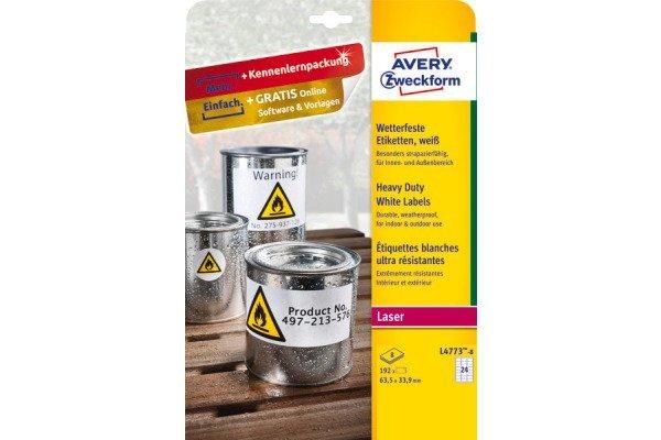 Avery-Zweckform AVERY ZWECKFORM Etiketten Laser 63,5x33,9mm, 8 Blatt  