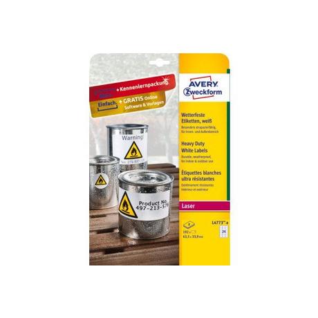 Avery-Zweckform AVERY ZWECKFORM Etiketten Laser 63,5x33,9mm, 8 Blatt  