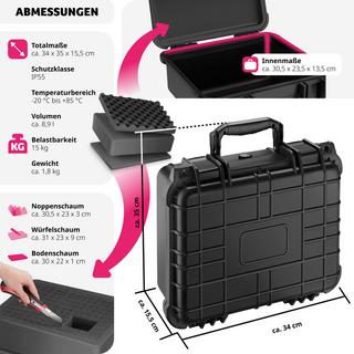Tectake  Valise étanche pour appareil photo 