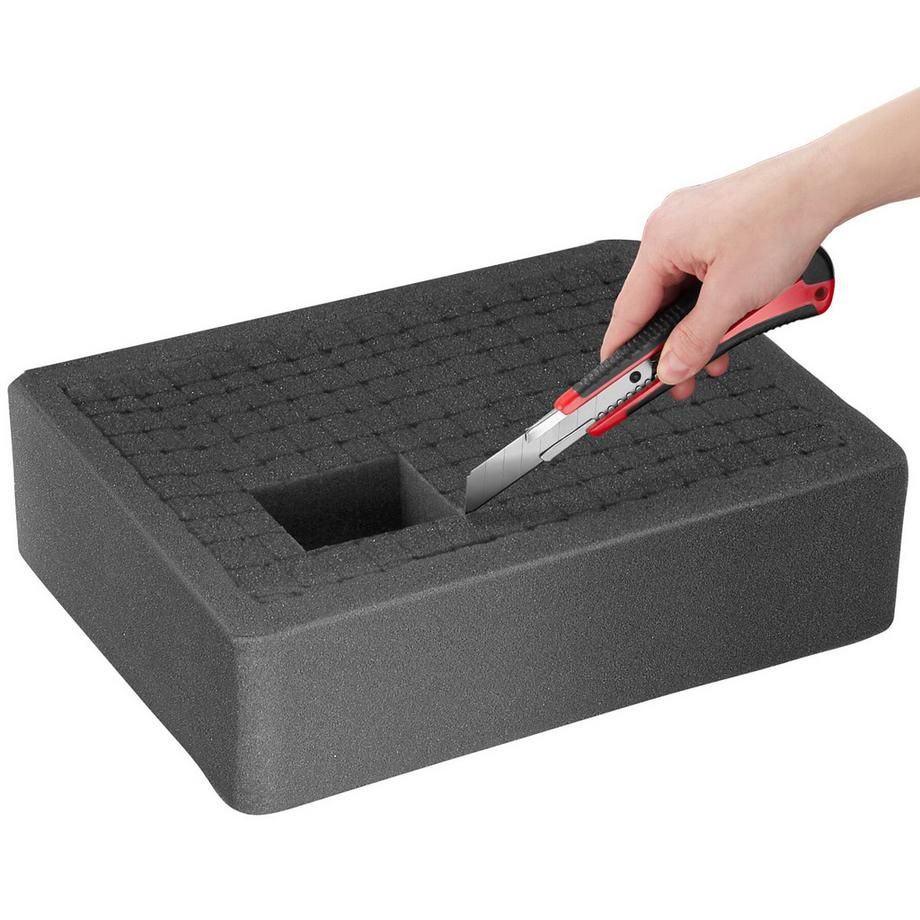 Tectake  Kamerakoffer  aus robuster Hartschale mit 3 Schaumstoffeinlagen Druckausgleichsventil 