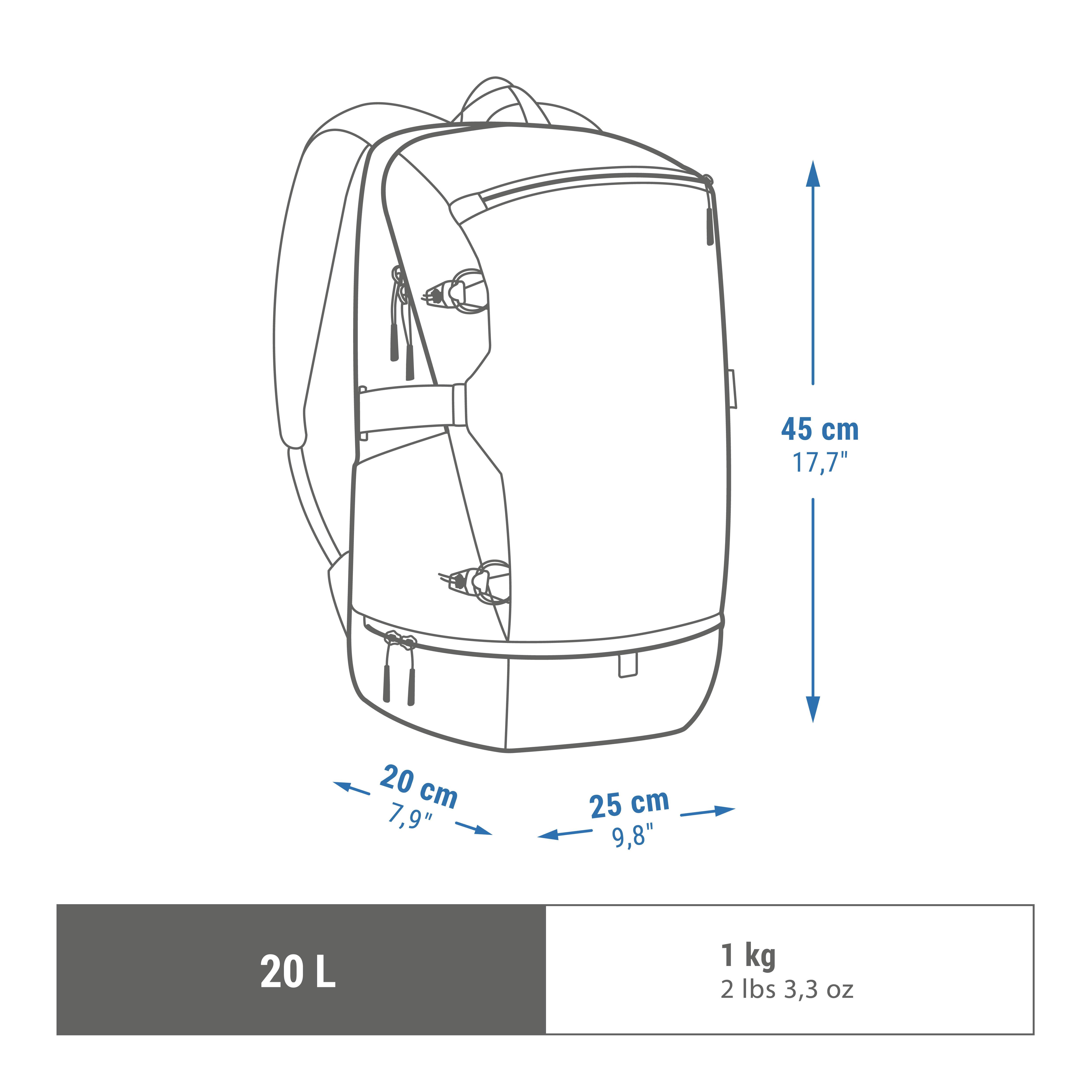 QUECHUA NH550 Sac à dos de randonnée 20 Litres  