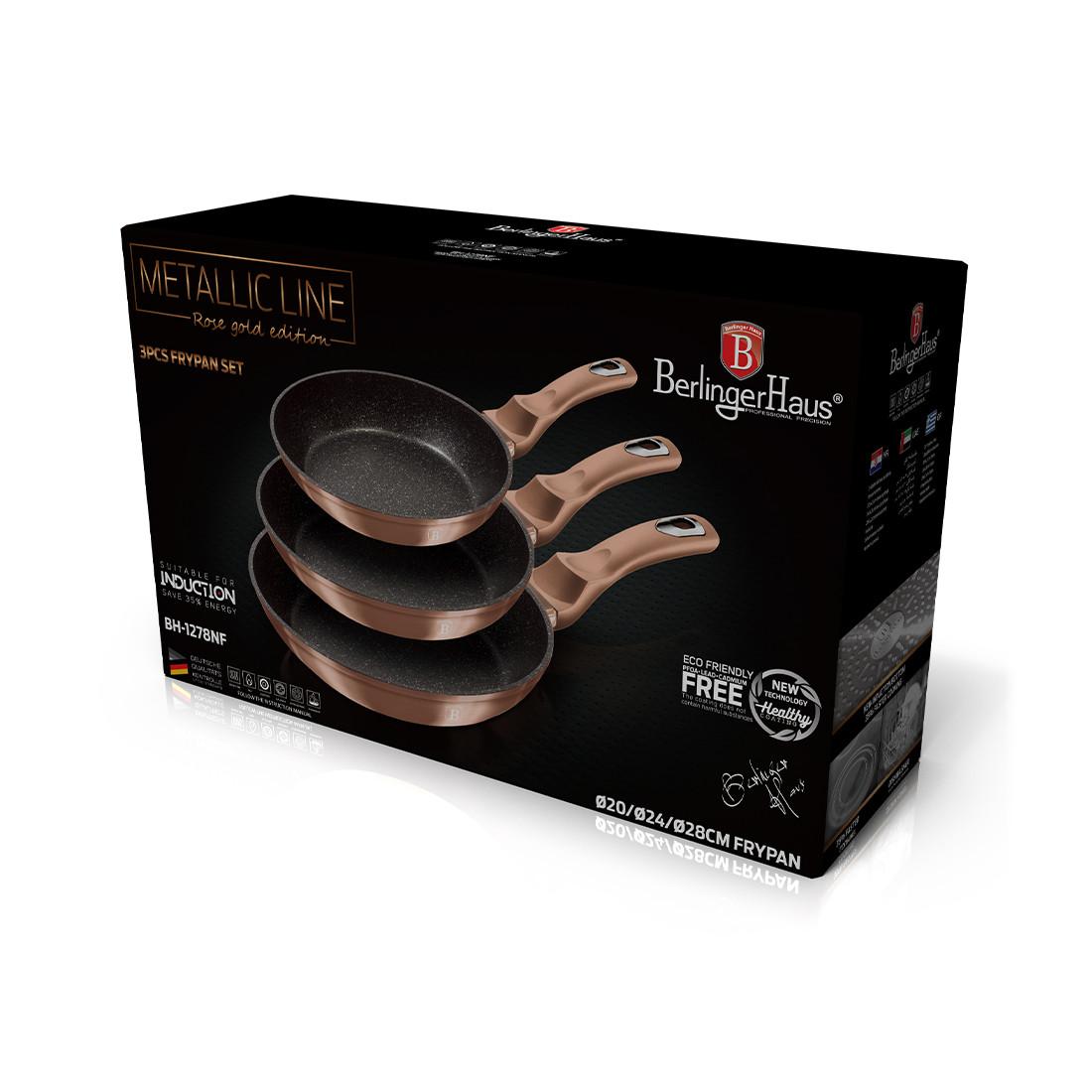 Berlinger Haus Bratpfannen Set  Ø 20/24/28cm Metallic Line Rose Gold Edition  