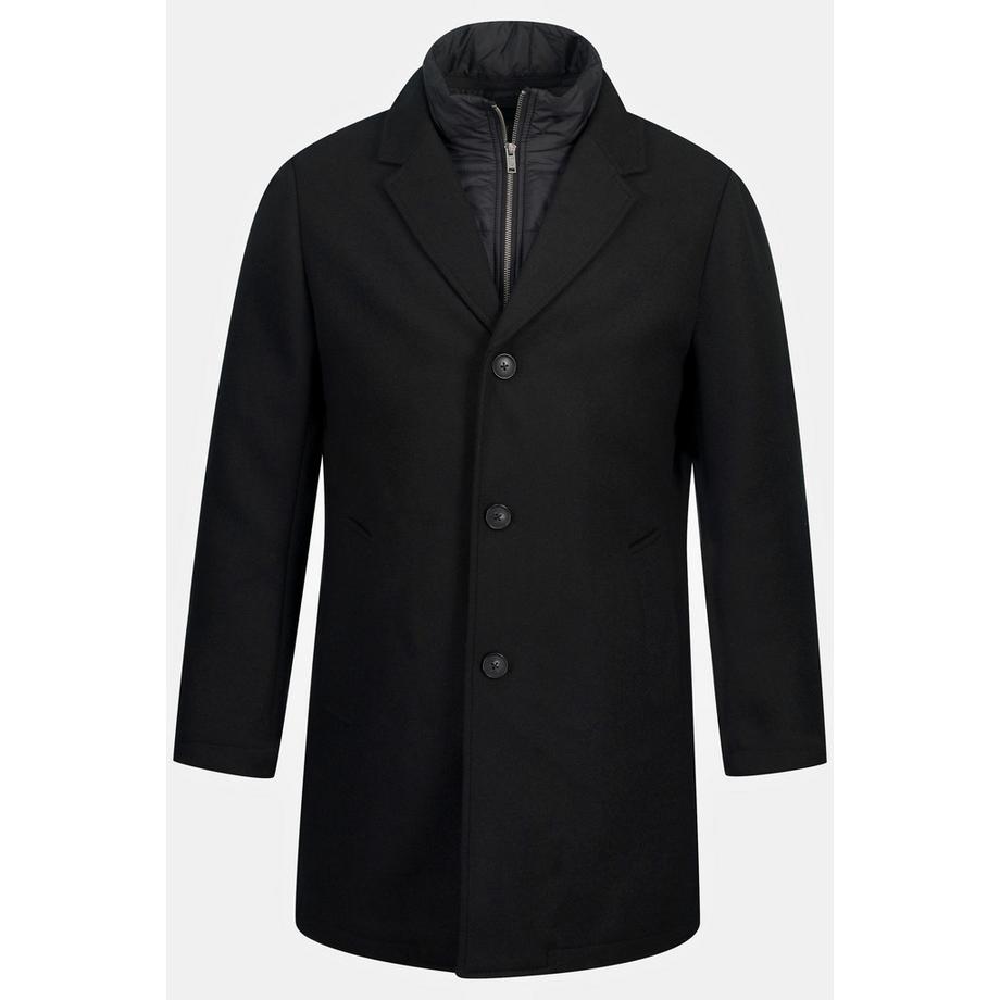 JP1880 Manteau en laine mélangée avec insert matelassé et col à revers  