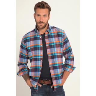 JP1880  Camicia a quadri dalla vestibilità moderna con maniche lunghe e colletto button-down 