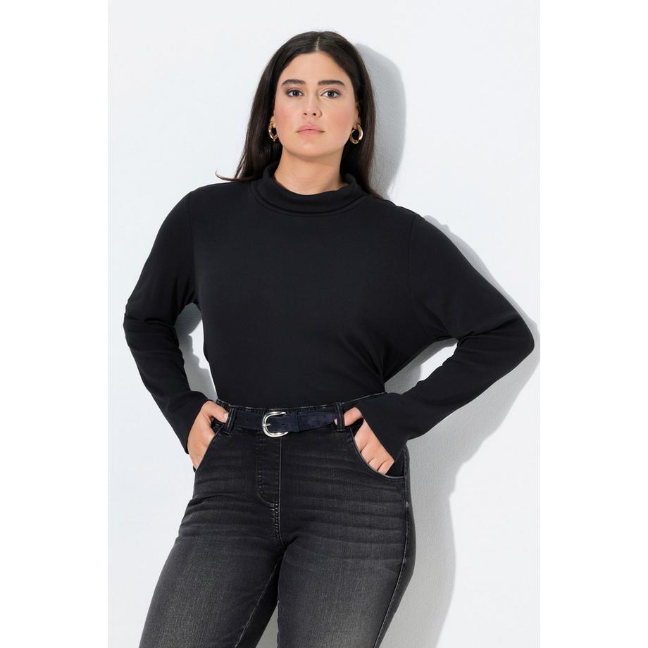 Ulla Popken Rippjersey Rollkragen Langarm Shirt  