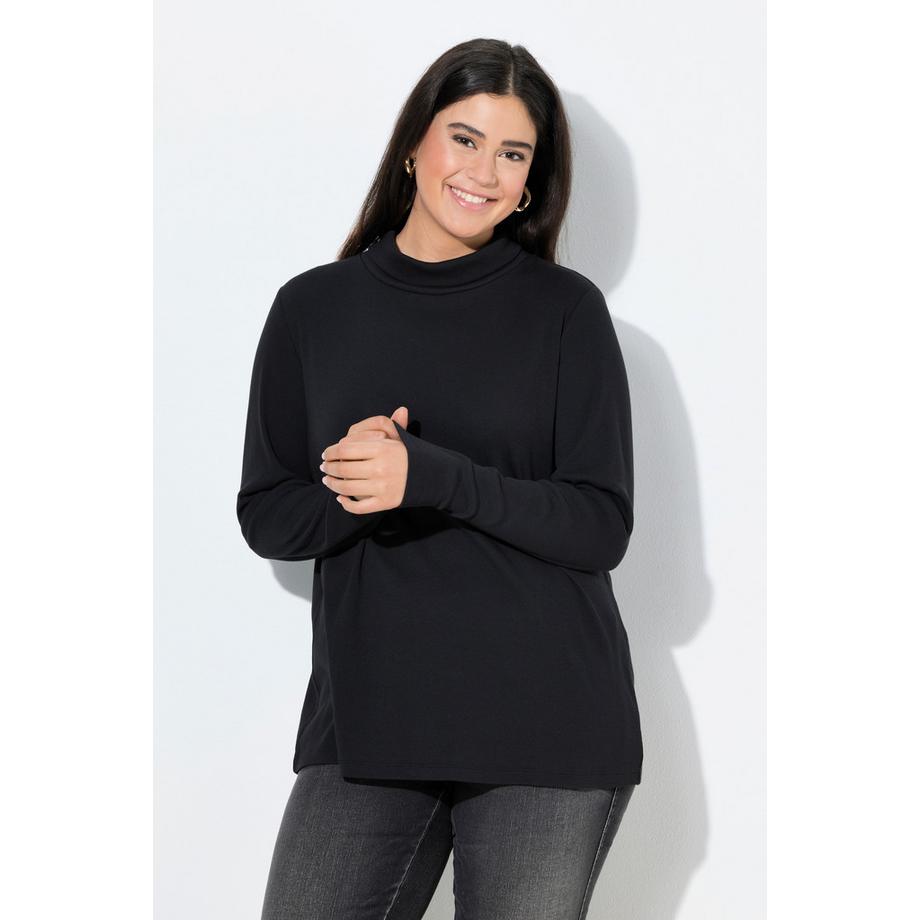 Ulla Popken Rippjersey Rollkragen Langarm Shirt  