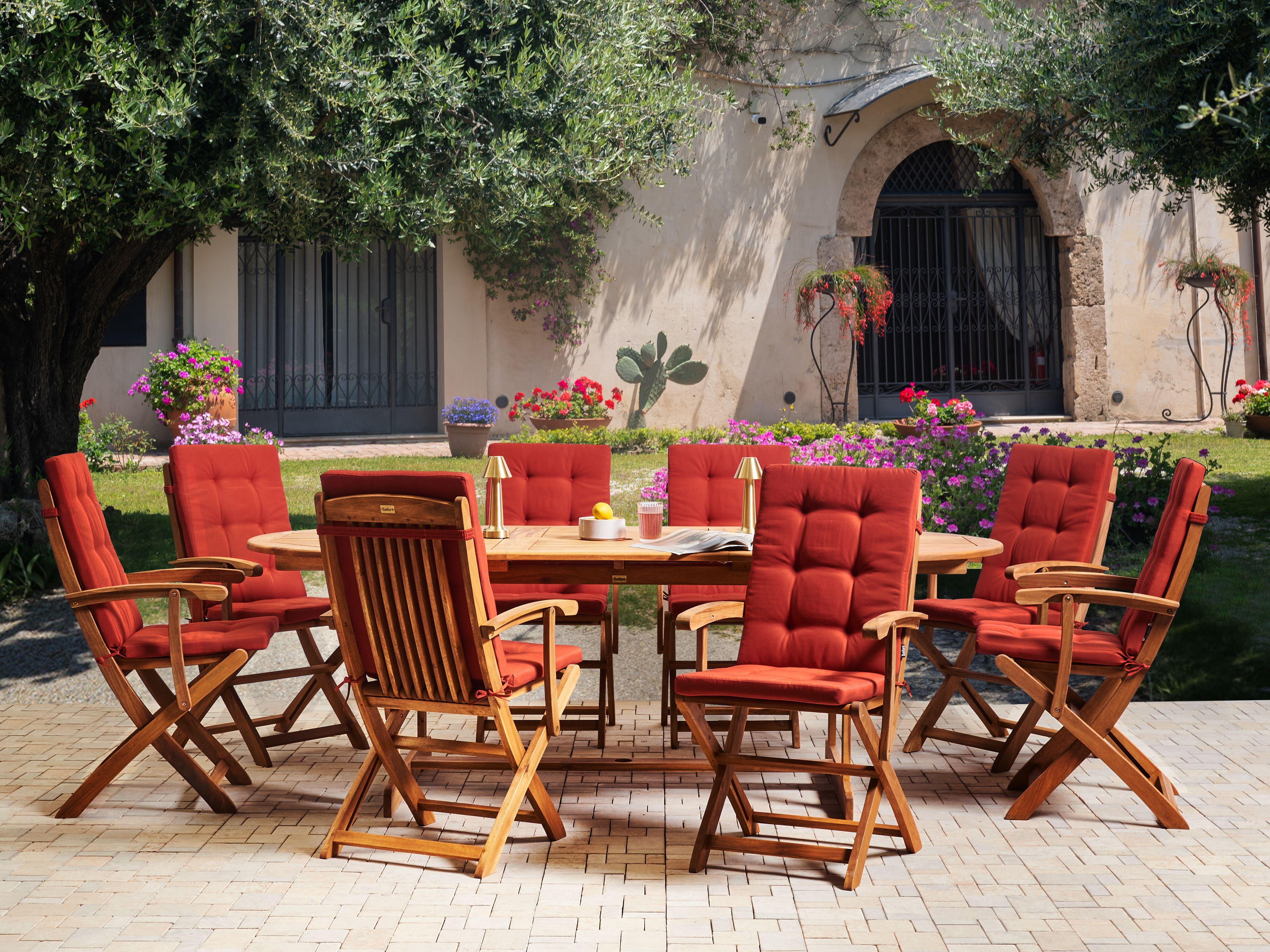 Beliani Lot de 8 coussins de jardin en Polyester Moderne MAUI PREMIUM  