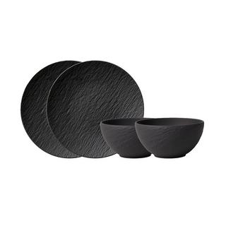 Villeroy&Boch Teller-Set, 4-teilig, für 2 Personen Manufacture Rock  