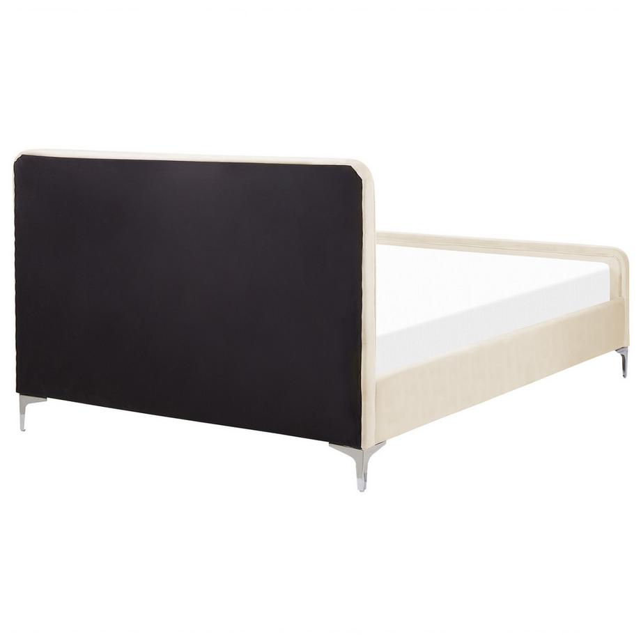 Beliani Lit avec sommier en Velours Minimaliste LUNAN  