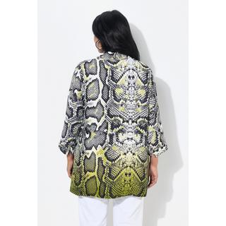 Ulla Popken Tunica Design Pitonato Scollo Montante Maniche 3/4  