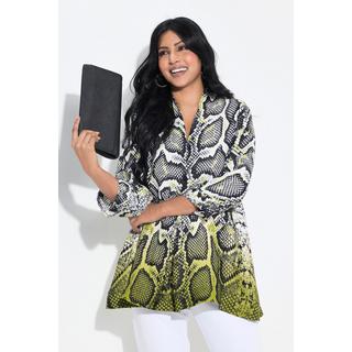 Ulla Popken Tunica Design Pitonato Scollo Montante Maniche 3/4  