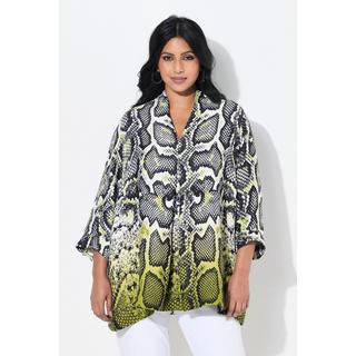 Ulla Popken Tunica Design Pitonato Scollo Montante Maniche 3/4  