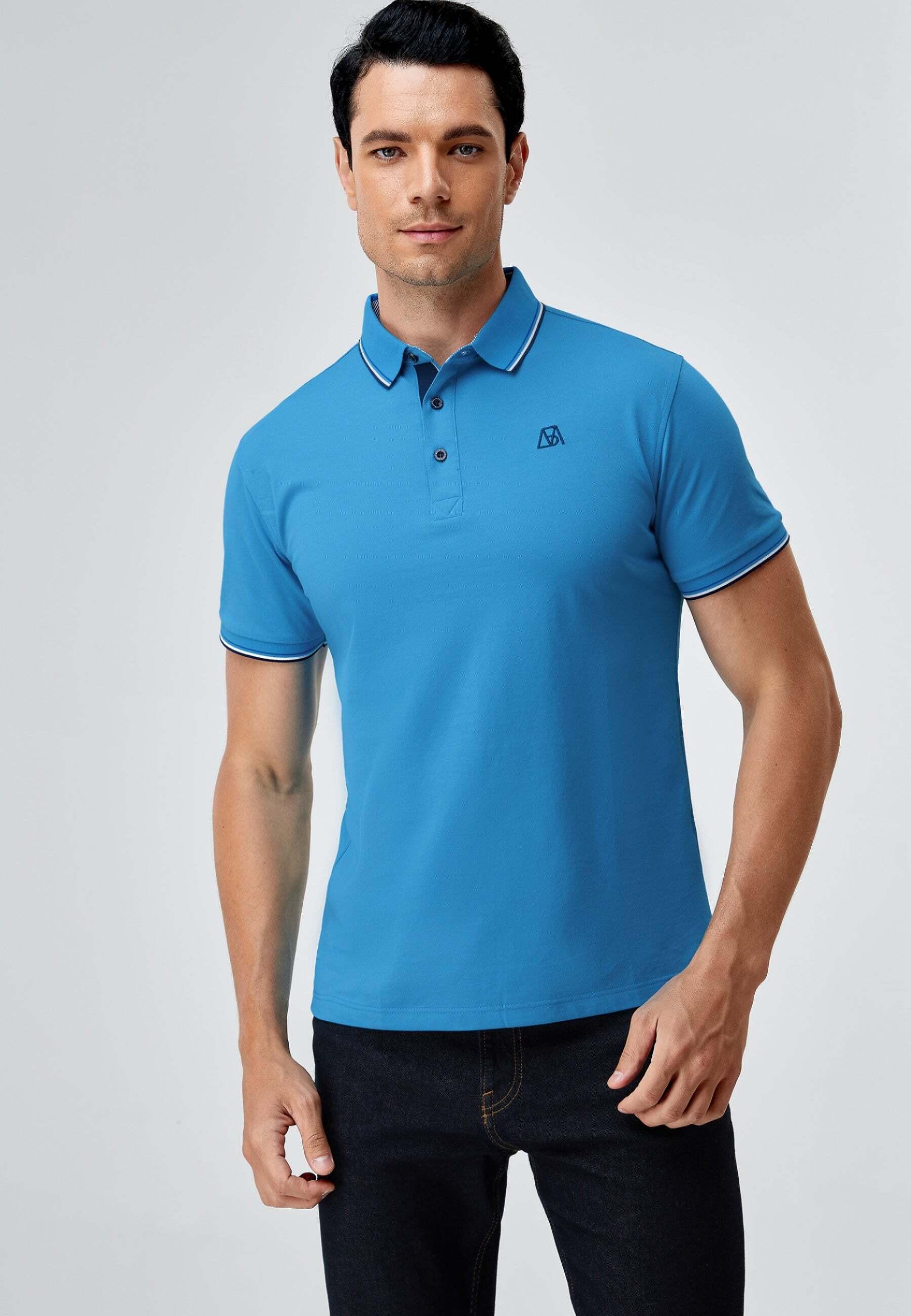 Bellemere New York  Bellemere Herren Poloshirt aus Seide und Baumwolle 