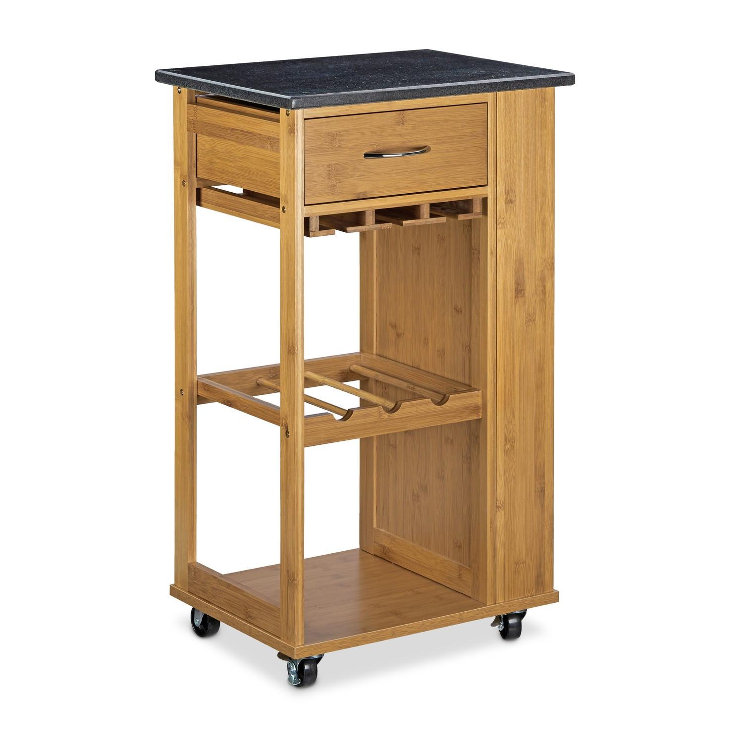 B2X Carrello da cucina ALFRED L con portabottiglie  