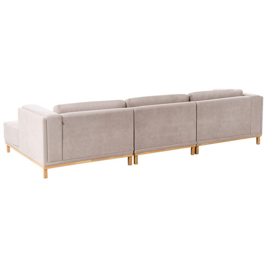 Beliani Canapé d'angle en Tissu Traditionnel VENG  