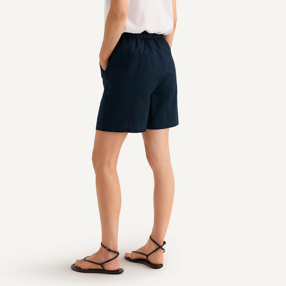 La Redoute Collections Short Lin Mélangé Taille Coulissée  