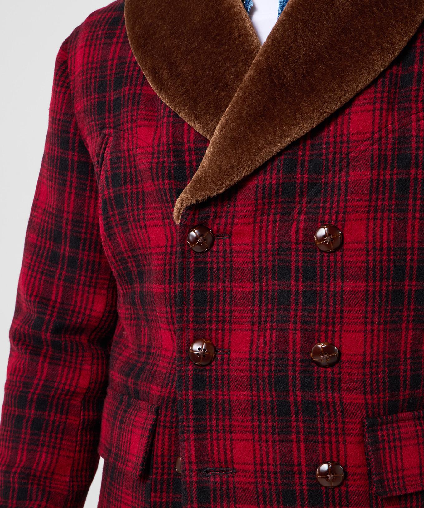 Joe Browns Mantel mit mehrfarbigem Kunstpelzkragen Karomuster  