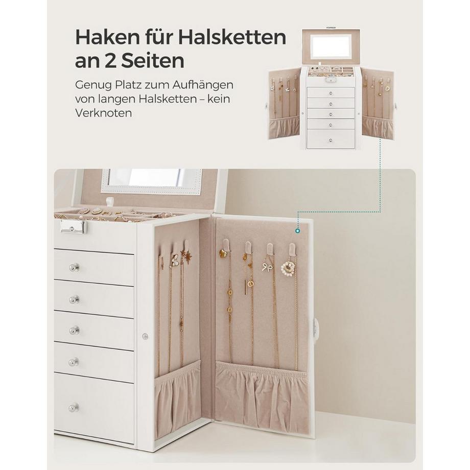 Songmics  Schmuckkasten Schmuckschatulle mit 6 Ebenen 