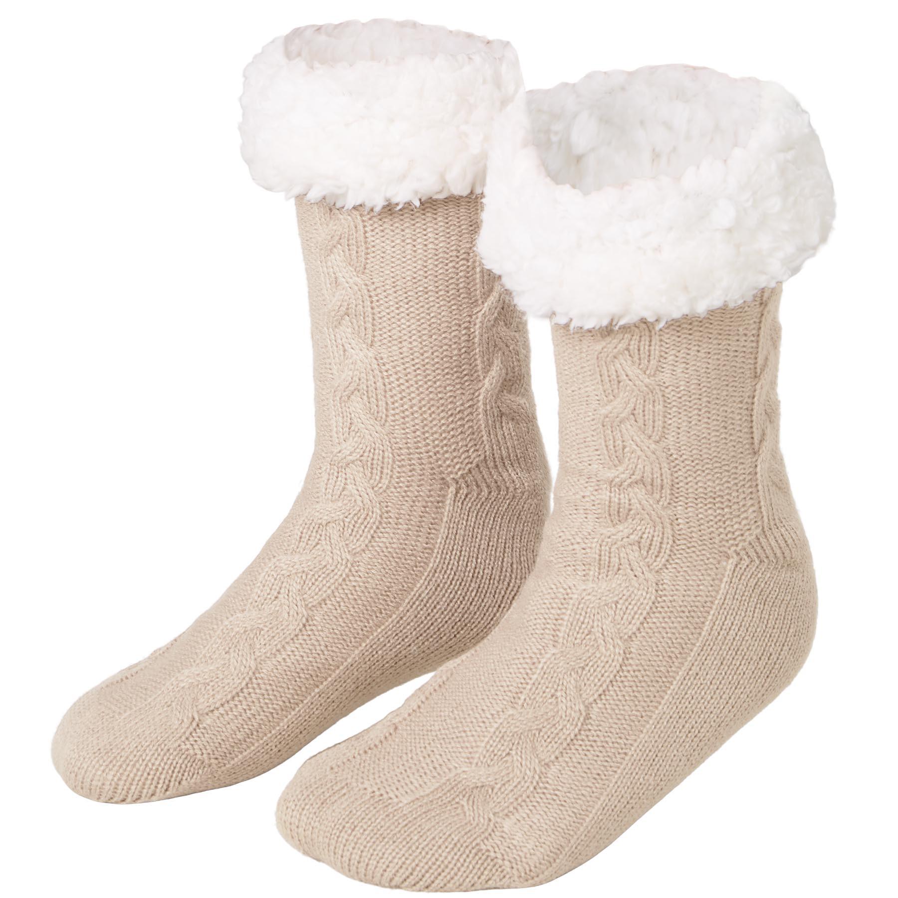 Tectake  Chaussettes douillettes avec motif beige 