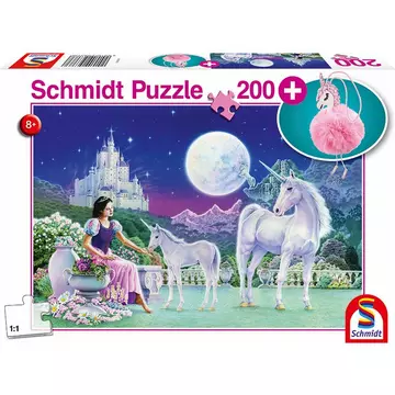 Puzzle Schmidt Spiele Kinder Puzzle mit add on Motiv Einhorn 200 Teile