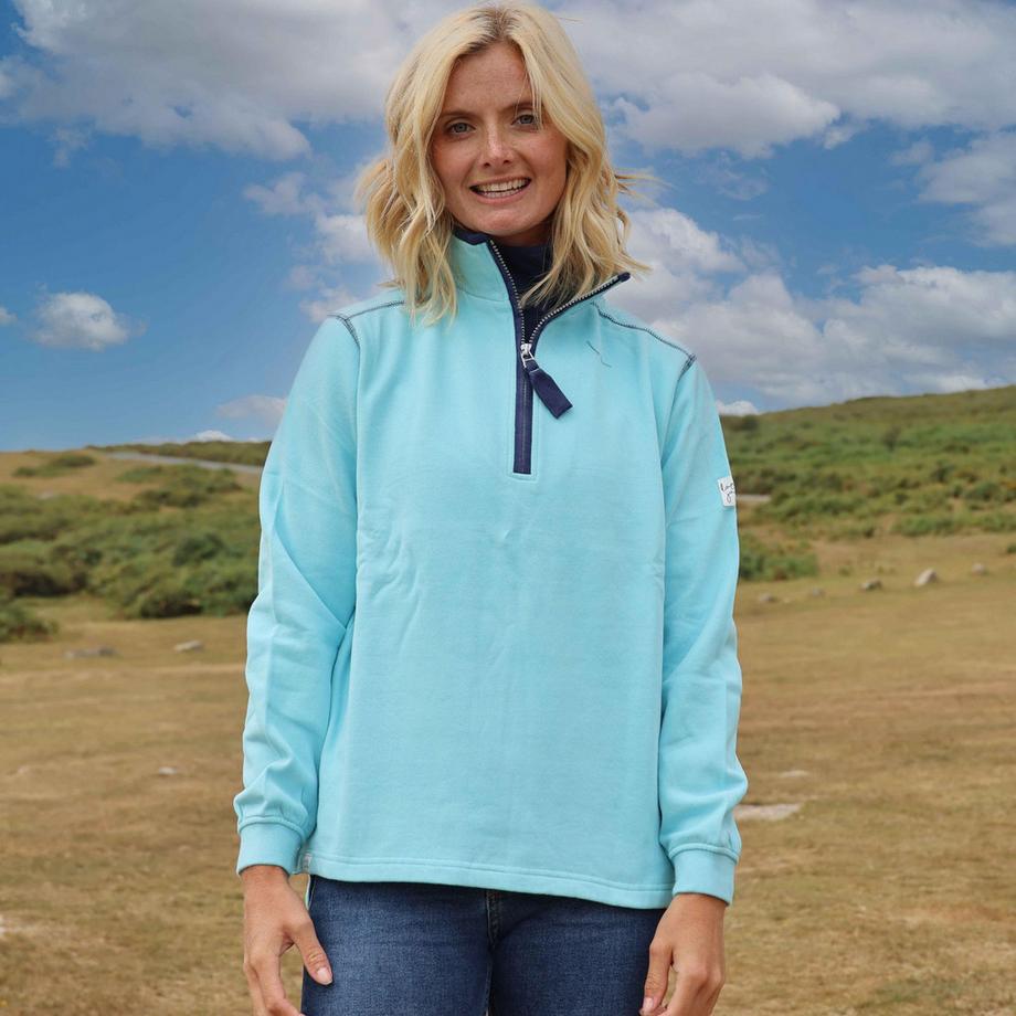 Sweatshirt  , mit kurzem Reißverschluss