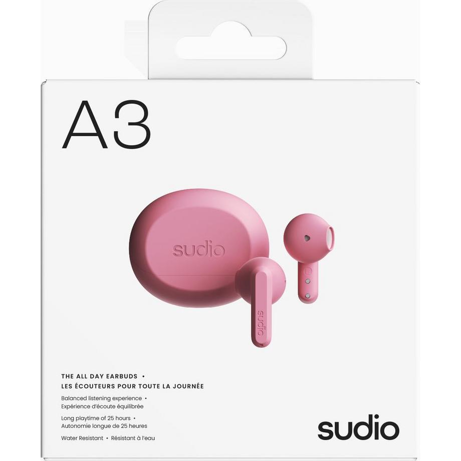 SUDIO  SUDIO-Kopfhörer A3 Pink In-Ear True Wireless 