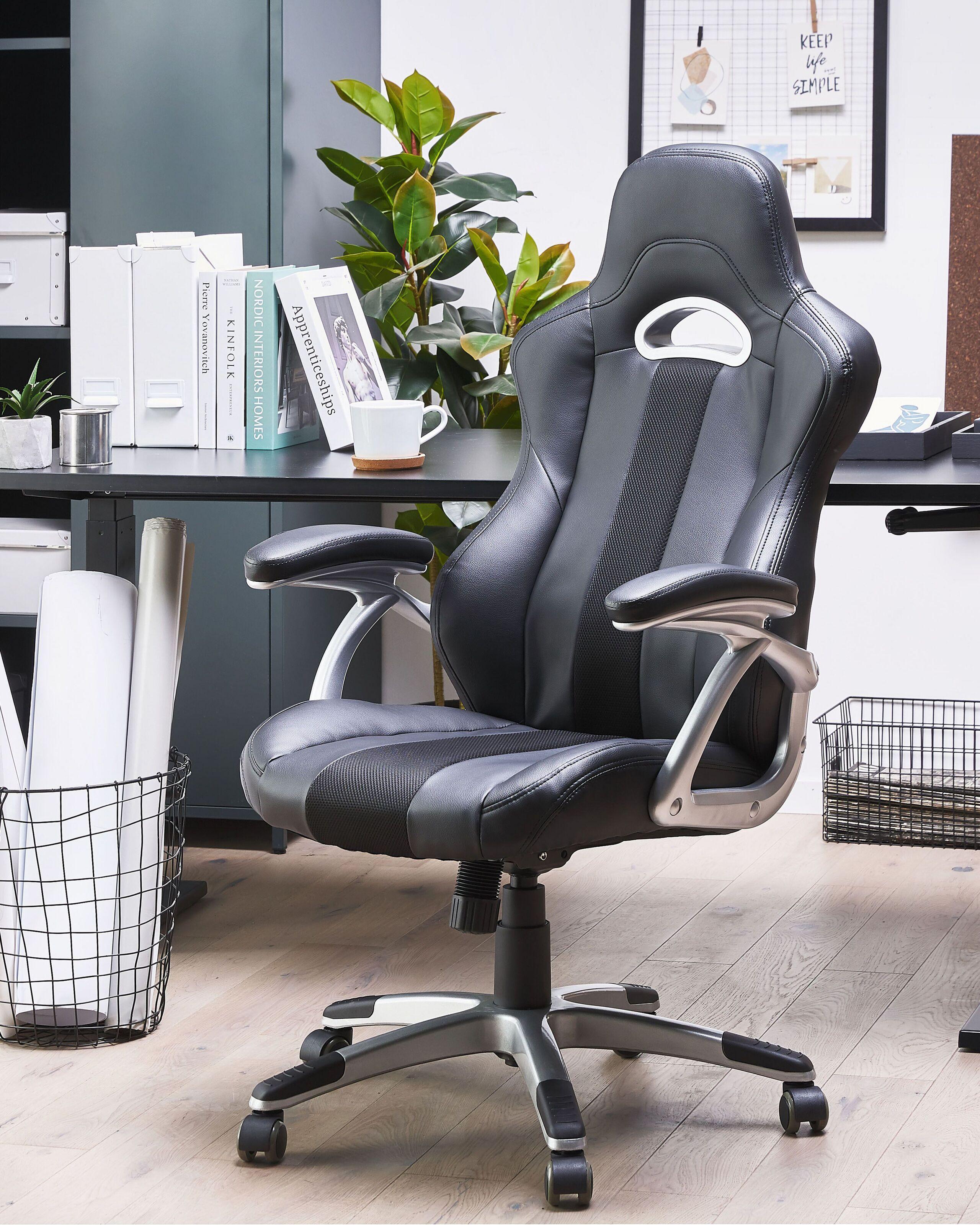 Beliani Chaise de bureau en Cuir PU Rétro ADVENTURE  