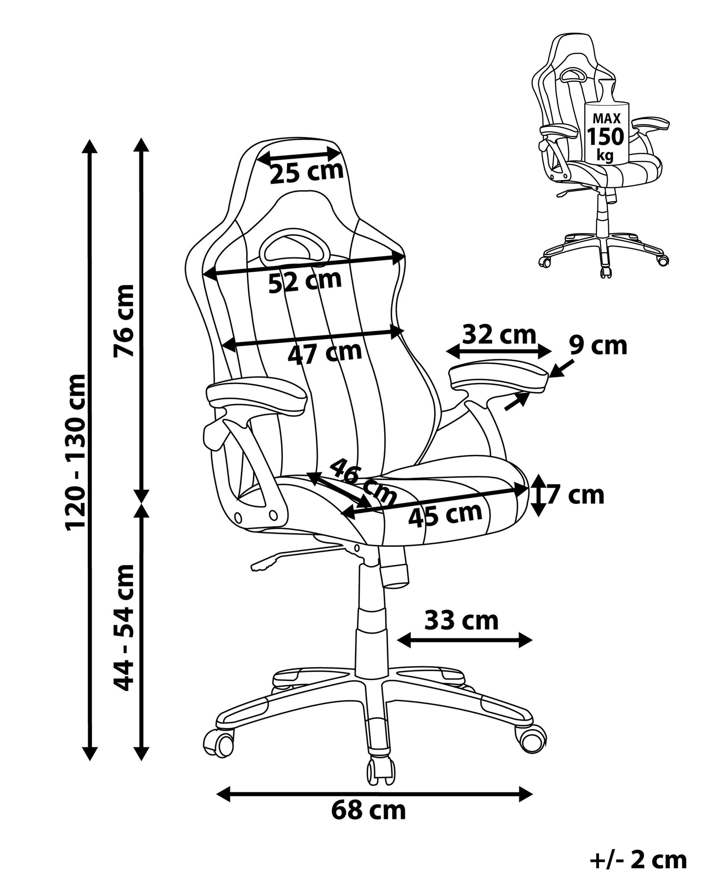 Beliani Chaise de bureau en Cuir PU Rétro ADVENTURE  